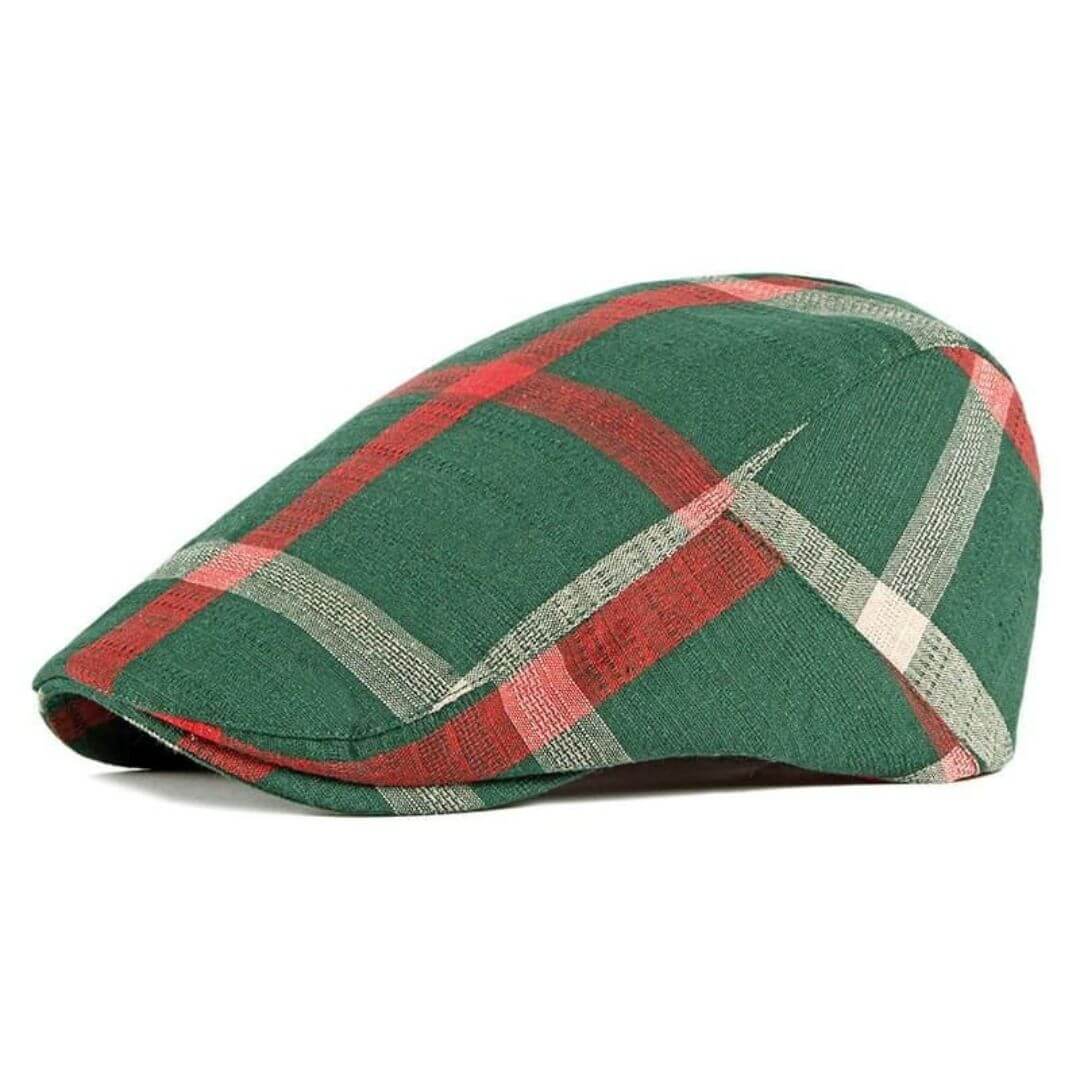 Cotton Plaid Flat Cap | ROSCOE - Image 3