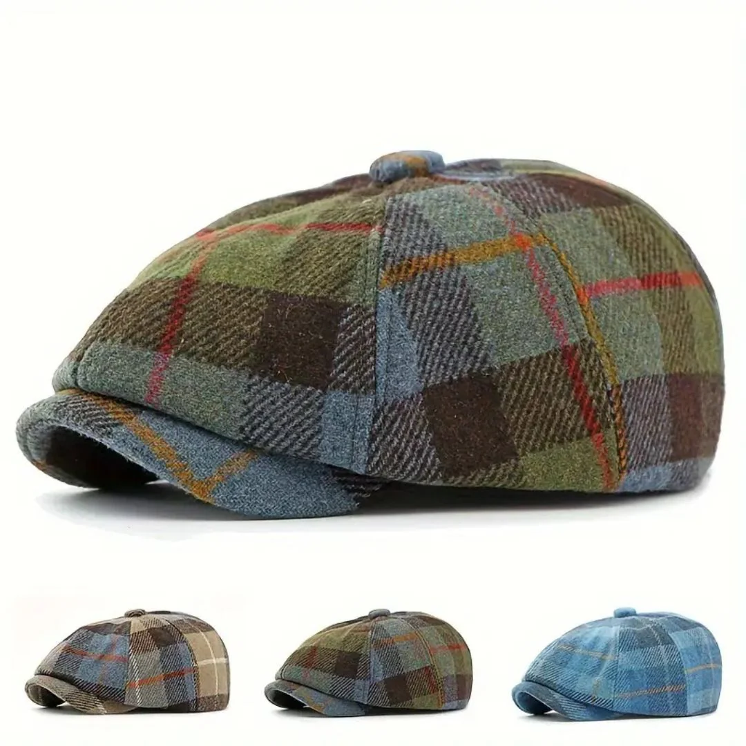 Plaid Wool-Blend Newsboy Cap | TOLEDO - Image 6